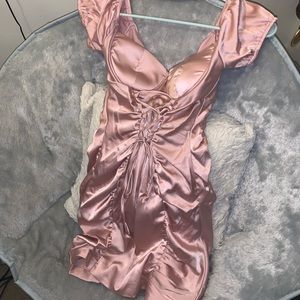 Pink satin dress